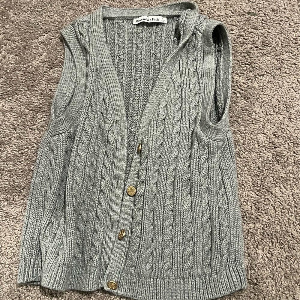Abercrombie & Fitch Gray Cardigan Sweater
